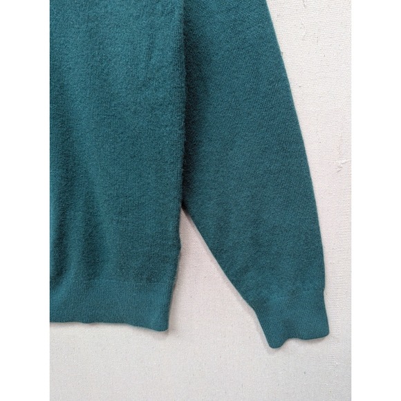 J. Crew 100% Cashmere Polo Shirt Mens Long Sleeve Green Casual Sweater Size L - Picture 5 of 15